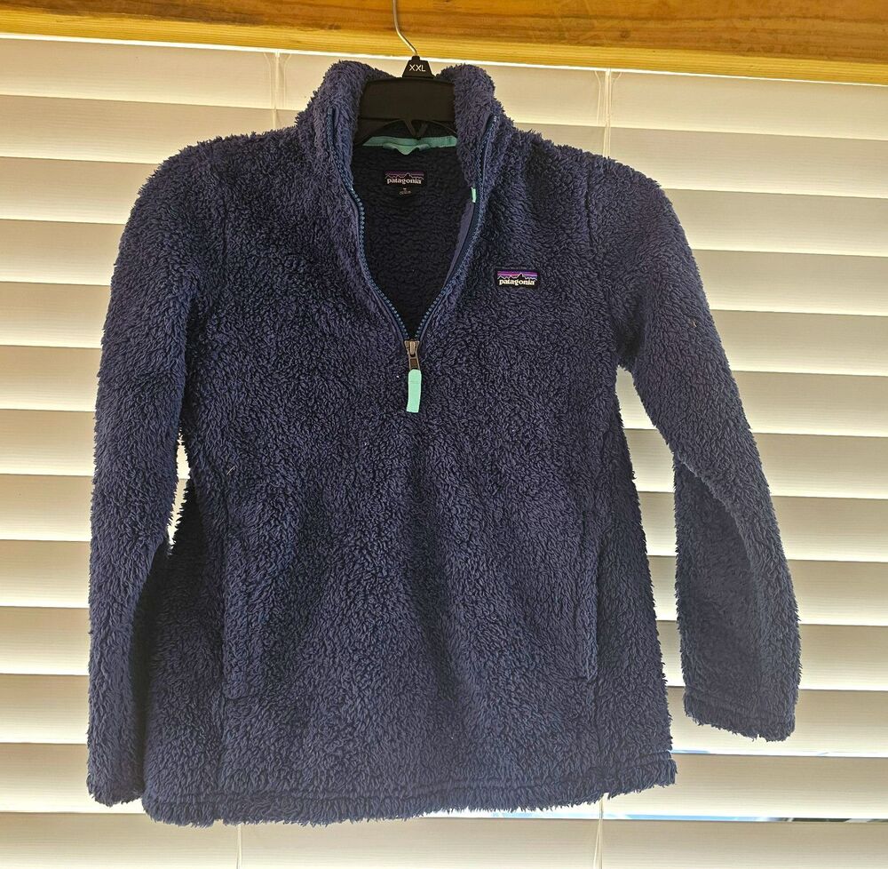 Patagonia Los Gatos Jacket kids medium(10) Blue 1/4 Zip Long Sleeve Solid